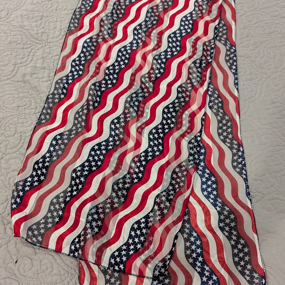 Patriotic Red, White, and Blue Scarf